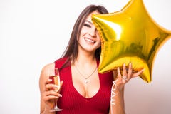 https://thumbs.dreamstime.com/t/portrait-young-woman-red-dress-gold-star-shaped-balloon-smiling-drinking-champagne-over-white-background-82737479.jpg