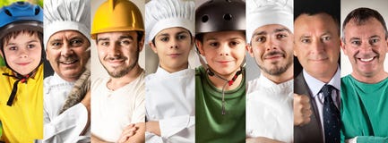 Portraits des personnes de sourire photographie stock libre de droits Portraits des personnes de sourire photographie stock libre de droits