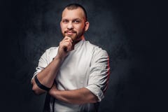 Portret brodaty szefa kuchni kucharz obraz stock Portret brodaty szefa kuchni kucharz obraz stock