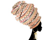 Portret mooie Afrikaanse vrouw in traditionele tulband, druk van de omslag Afrikaanse, Traditionele dashiki van Kente de hoofd, z vector illustratie Portret mooie Afrikaanse vrouw in traditionele tulband, druk van de omslag Afrikaanse, Traditionele dashiki van Kente de hoofd, z vector illustratie