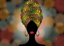 Portret piękna Afrykańska kobieta w tradycyjnym turbanie, Kente głowy opakunku afrykanin, Tradycyjny dashiki druk, murzynki wekto ilustracji Portret piękna Afrykańska kobieta w tradycyjnym turbanie, Kente głowy opakunku afrykanin, Tradycyjny dashiki druk, murzynki wekto ilustracji