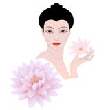 Portret van een bloem van de meisjeslotusbloem Royalty-vrije Stock Afbeeldingen Portret van een bloem van de meisjeslotusbloem Royalty-vrije Stock Afbeeldingen