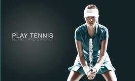 Portret van mooie het tennisspeler van de sportvrouw met een racket royalty-vrije stock fotografie Portret van mooie het tennisspeler van de sportvrouw met een racket royalty-vrije stock fotografie