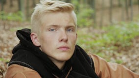 Portret Średniowieczny samiec Viking wojownik zdjęcie wideo Portret Średniowieczny samiec Viking wojownik zdjęcie wideo