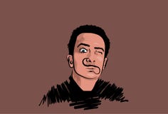 Porträt des berühmten spanischen Künstlers Salvador Dali vektor abbildung Porträt des berühmten spanischen Künstlers Salvador Dali vektor abbildung