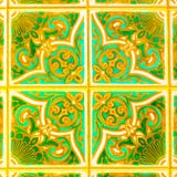 Portuguese Retro Glazed Tiles with Geometrical Pattern, Handmade Azulejos, Portugal Street Art, Abstract Background