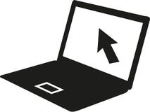 Portátil com cursor Foto de Stock Royalty Free Portátil com cursor Foto de Stock Royalty Free