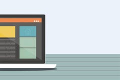 Portátil Design web responsivo em um portátil ilustração royalty free Portátil Design web responsivo em um portátil ilustração royalty free