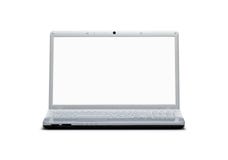 Portátil em branco isolado no fundo branco fotos de stock royalty free Portátil em branco isolado no fundo branco fotos de stock royalty free