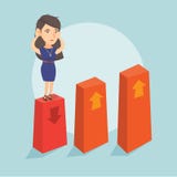 Position faillite de Caucasien sur le diagramme descendant illustration libre de droits Position faillite de Caucasien sur le diagramme descendant illustration libre de droits