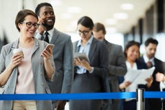 Ambitious business people waiting for forum royalty free stock image Ambitious business people waiting for forum royalty free stock image