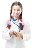 Positive teenager girl pretend to be a doctor royalty free stock images Positive teenager girl pretend to be a doctor royalty free stock images