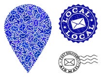 Post Communication Composition of Mosaic Local Place and Distress Stamps stock illustration Post Communication Composition of Mosaic Local Place and Distress Stamps stock illustration