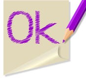 Post It With The Word Ok Royalty Free Stock Images