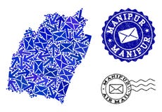 Post-Verkehrs-Komposition der Mosaik-Karte der Manipur-Staats-und -Grunge-Stempel vektor abbildung Post-Verkehrs-Komposition der Mosaik-Karte der Manipur-Staats-und -Grunge-Stempel vektor abbildung