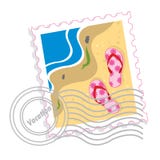 Postage Stamp With Pink Slippers Royalty Free Stock Photography