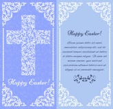 Postal de saludo elegante ¡Pascua feliz! La cruz de un ornamento floral libre illustration Postal de saludo elegante ¡Pascua feliz! La cruz de un ornamento floral libre illustration