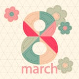 Postcard for holiday International Woman's Day in patchwork style royalty free illustration Postcard for holiday International Woman's Day in patchwork style royalty free illustration