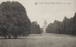 Postcard from 1923 showing the Ardenne Castle tower, or the Royal Castle of Ardenne Château Royal d`Ardenne, formerly also