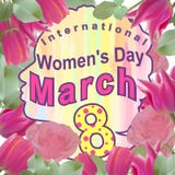 Postcard to the International Women`s Day on March 8 with flowers. vector design for banners vector illustration Postcard to the International Women`s Day on March 8 with flowers. vector design for banners vector illustration