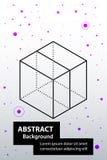 Poster design with isometric cube in modern minimalism style