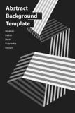 Poster design template with origami stripe in black and white style