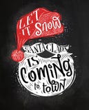 Poster Santa Claus chalk stock illustration Poster Santa Claus chalk stock illustration