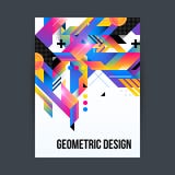Poster template with shiny geometric shapes