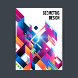 Poster template with shiny geometric shapes