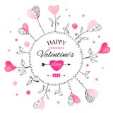Postkarte für Tag des Valentinsgrußes s stock abbildung Postkarte für Tag des Valentinsgrußes s stock abbildung