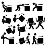 Posturas móviles Clipart de las acciones de la caja del hombre ilustración del vector Posturas móviles Clipart de las acciones de la caja del hombre ilustración del vector