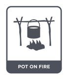 pot on fire icon in trendy design style. pot on fire icon isolated on white background. pot on fire vector icon simple and modern stock illustration pot on fire icon in trendy design style. pot on fire icon isolated on white background. pot on fire vector icon simple and modern stock illustration