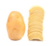 Potato And Stack Of Chips. Stock Photography