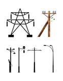 Poteaux de télégraphe et tours électriques illustration de vecteur Poteaux de télégraphe et tours électriques illustration de vecteur