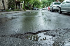 Pothole stock image Pothole stock image