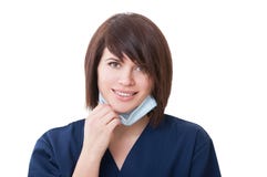 Potrait eines freundlichen Frauenzahnarztlächelns Lizenzfreie Stockfotografie Potrait eines freundlichen Frauenzahnarztlächelns Lizenzfreie Stockfotografie