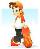 Potrait Of A Cool Kid With His Skate Board Royalty Free Stock Photos Potrait Of A Cool Kid With His Skate Board Royalty Free Stock Photos