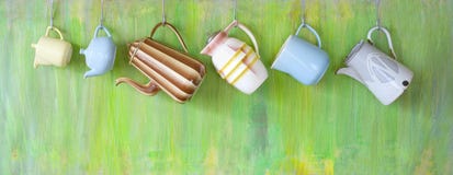 Pots de café de vintage Images libres de droits Pots de café de vintage Images libres de droits