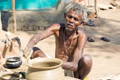 Potter In Tribal Rural Village Stock Photography Potter In Tribal Rural Village Stock Photography