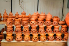 Pottery in the market stock photos Pottery in the market stock photos