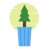 Poubelle avec l'illustration d'arbre - vecteur illustration stock Poubelle avec l'illustration d'arbre - vecteur illustration stock