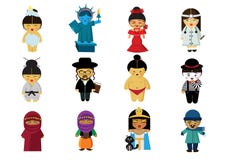 Povos em sua roupa de tudo em todo o mundo ilustração royalty free Povos em sua roupa de tudo em todo o mundo ilustração royalty free