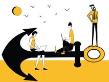Povos que fazem coisas na âncora ilustração do vetor Povos que fazem coisas na âncora ilustração do vetor