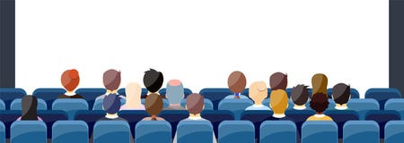 Povos Sit Cinema Hall ilustração do vetor Povos Sit Cinema Hall ilustração do vetor