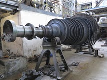 Power generator steam turbine during repair at power plant stock photo Power generator steam turbine during repair at power plant stock photo
