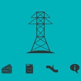 Power line icon flat vector illustration Power line icon flat vector illustration