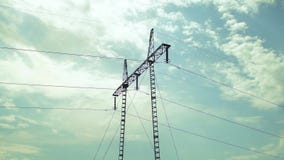 Power pole sky clouds passing time lapse 02 stock footage Power pole sky clouds passing time lapse 02 stock footage