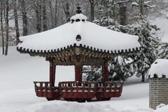 Powystawowy ` koreańczyka ogródu ` pawilon fotografia royalty free Powystawowy ` koreańczyka ogródu ` pawilon fotografia royalty free