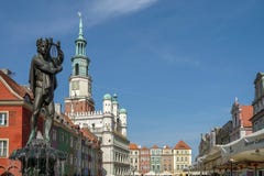 POZAN, POLAND/EUROPE - SEPTEMBER 16 : Fountain of Apollo in Poznan Poland on September 16, 2014 stock photos POZAN, POLAND/EUROPE - SEPTEMBER 16 : Fountain of Apollo in Poznan Poland on September 16, 2014 stock photos