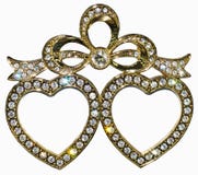 Pozłocista fotografii rama wykładająca z rhinestones w formie serca Zdjęcie Stock Pozłocista fotografii rama wykładająca z rhinestones w formie serca Zdjęcie Stock